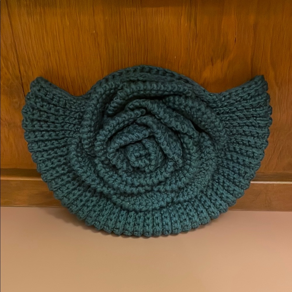 Elegant Teal Hand Knit Women's clutch/purse no handle